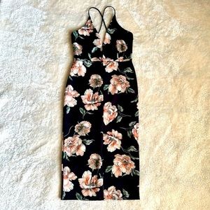 Missguided Floral Bodycon Dress